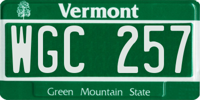 VT license plate WGC257