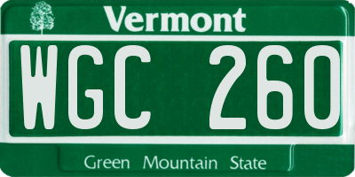 VT license plate WGC260