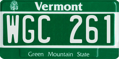 VT license plate WGC261