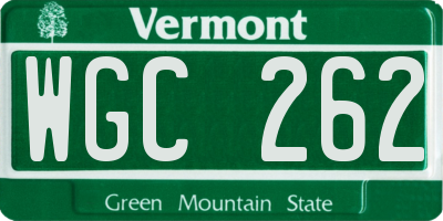 VT license plate WGC262