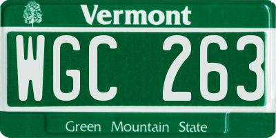 VT license plate WGC263