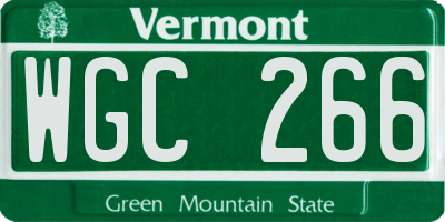 VT license plate WGC266