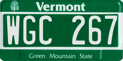 VT license plate WGC267