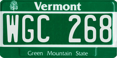VT license plate WGC268