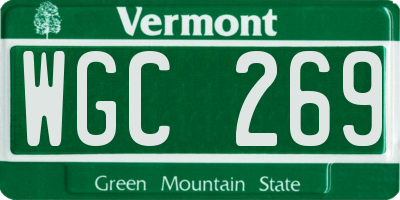 VT license plate WGC269