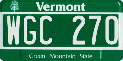 VT license plate WGC270