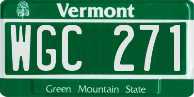 VT license plate WGC271