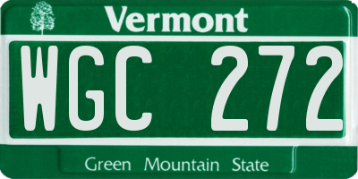 VT license plate WGC272