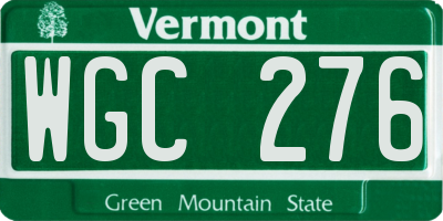 VT license plate WGC276