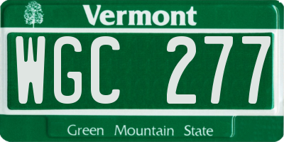 VT license plate WGC277