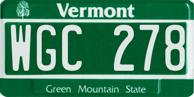 VT license plate WGC278