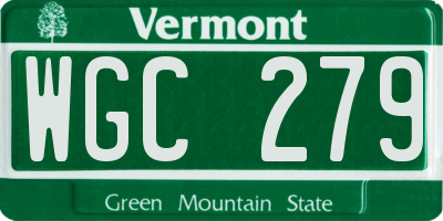 VT license plate WGC279