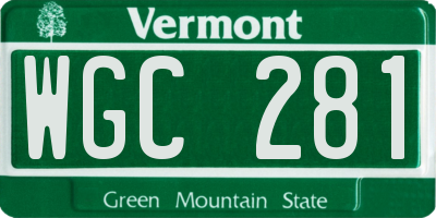 VT license plate WGC281