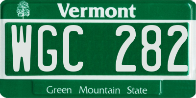 VT license plate WGC282
