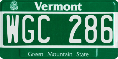 VT license plate WGC286