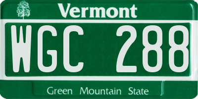 VT license plate WGC288
