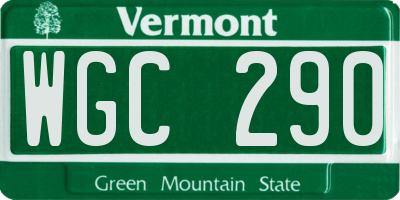 VT license plate WGC290