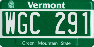 VT license plate WGC291