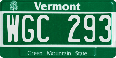 VT license plate WGC293
