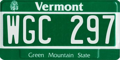 VT license plate WGC297