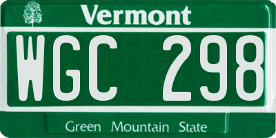 VT license plate WGC298