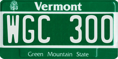 VT license plate WGC300