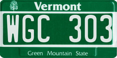 VT license plate WGC303
