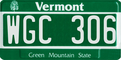 VT license plate WGC306