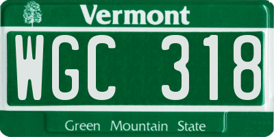 VT license plate WGC318