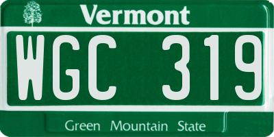 VT license plate WGC319