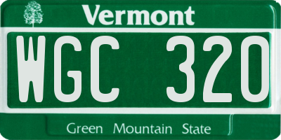 VT license plate WGC320