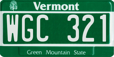 VT license plate WGC321