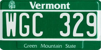 VT license plate WGC329