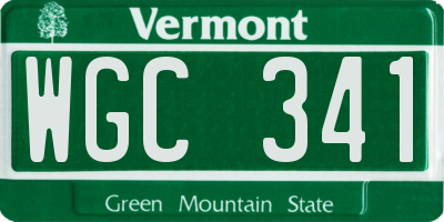 VT license plate WGC341