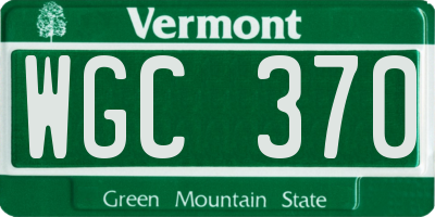 VT license plate WGC370