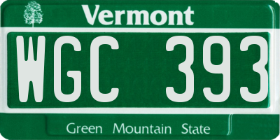 VT license plate WGC393