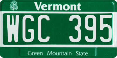VT license plate WGC395
