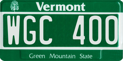 VT license plate WGC400