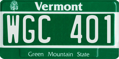 VT license plate WGC401