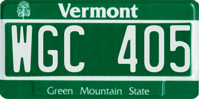 VT license plate WGC405