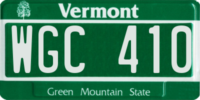 VT license plate WGC410