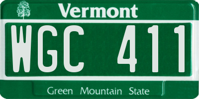 VT license plate WGC411