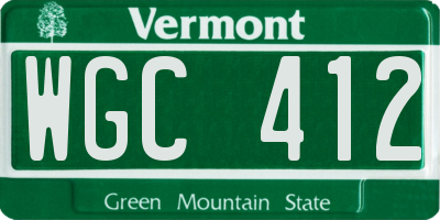 VT license plate WGC412