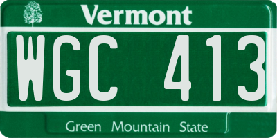 VT license plate WGC413