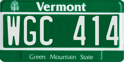 VT license plate WGC414