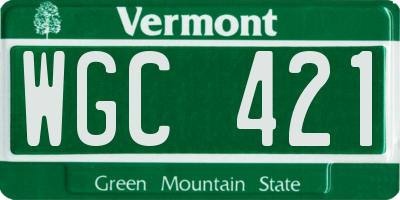 VT license plate WGC421