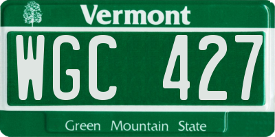 VT license plate WGC427