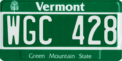 VT license plate WGC428