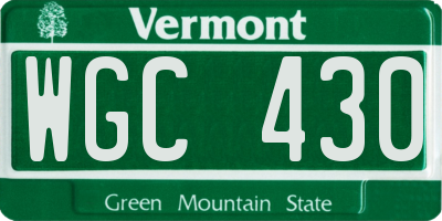 VT license plate WGC430