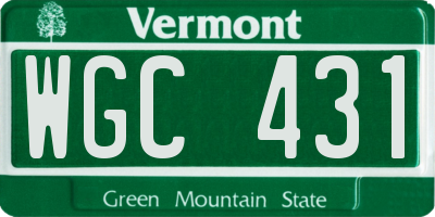 VT license plate WGC431